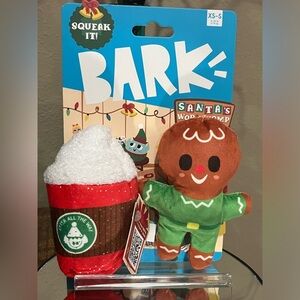 BARK Holiday Squeaky Dog Toy Set, new!